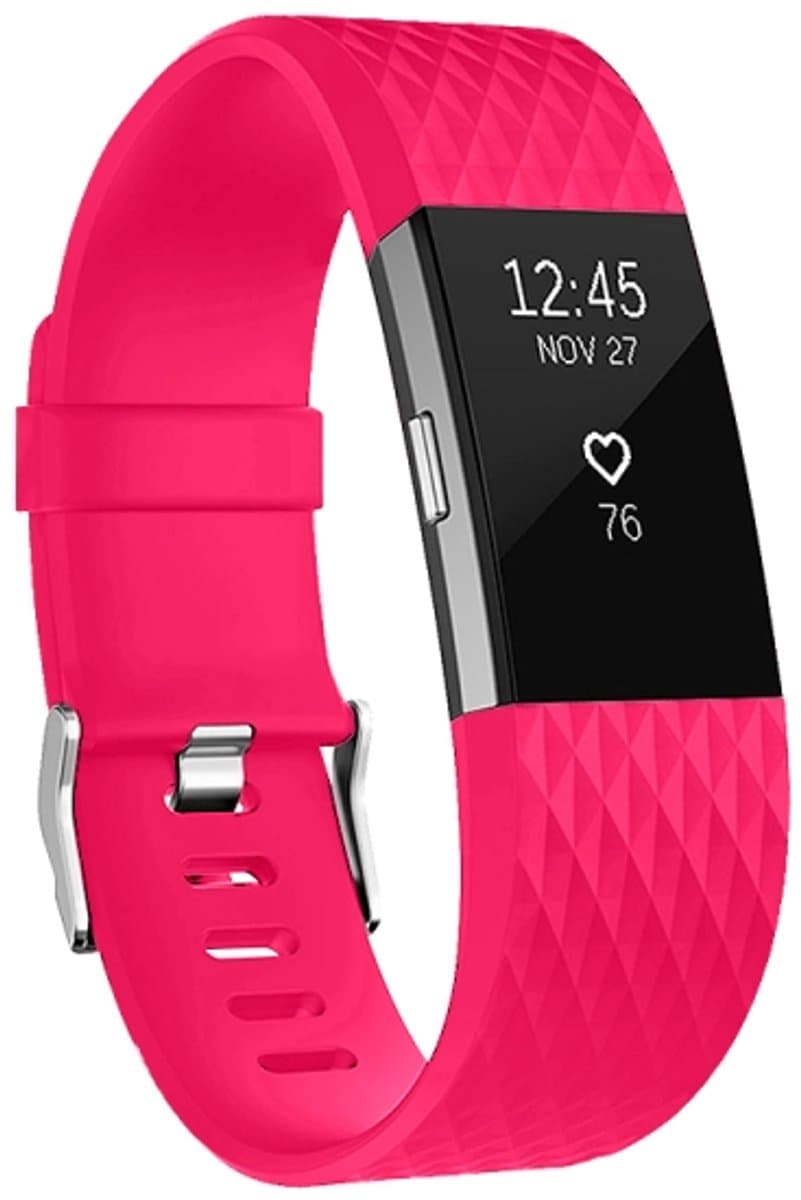 Diamond Pattern verstelbare sportpolsband voor FITBIT Charge 2, maat: L, 12,5x8,5cm (rood)