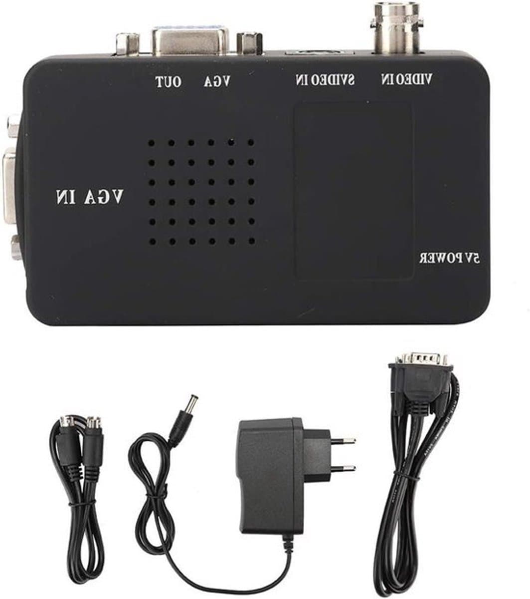 S-Video naar VGA HD Converter - Video Schakelkast voor PC Monitor (EU Plug)