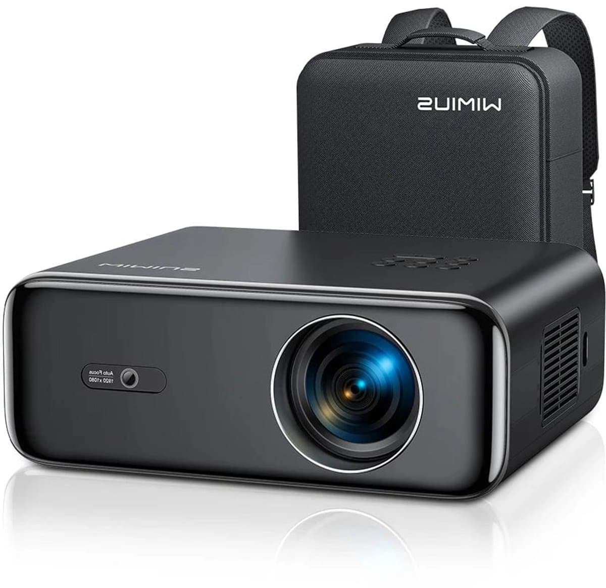 Wimius - Beamer - Projector Beamer - Projector 4k - 1080P - Automatische focus - met WiFi 6 en Bluetooth 5.2 - 600ANSI - Buiten- en thuisprojector - Zwart