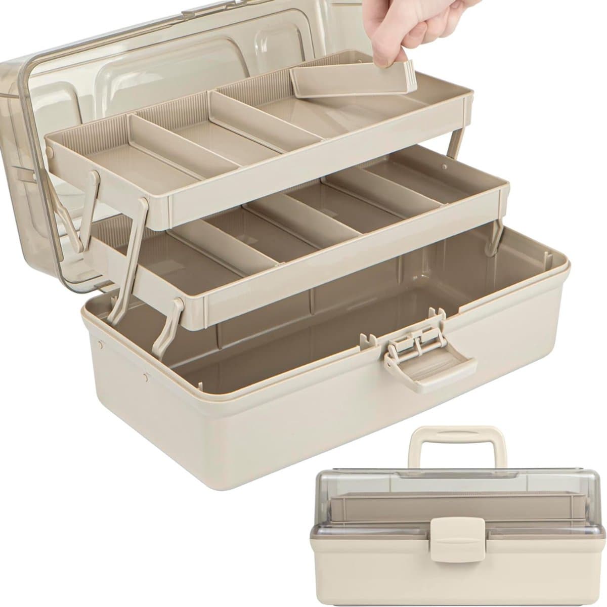 MIRA® Naaidoos Opbergbox - Naaidoos - Naaikoffer - Bruin -35cm x 19cm x 18cm