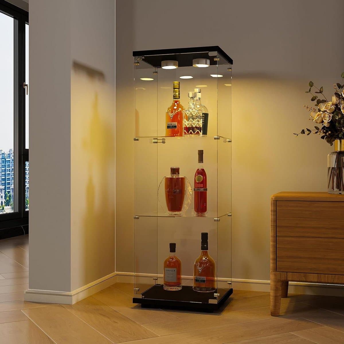 Vitrinekast met Glas - Vitrinekasten Woonkamer - woonkamerkast