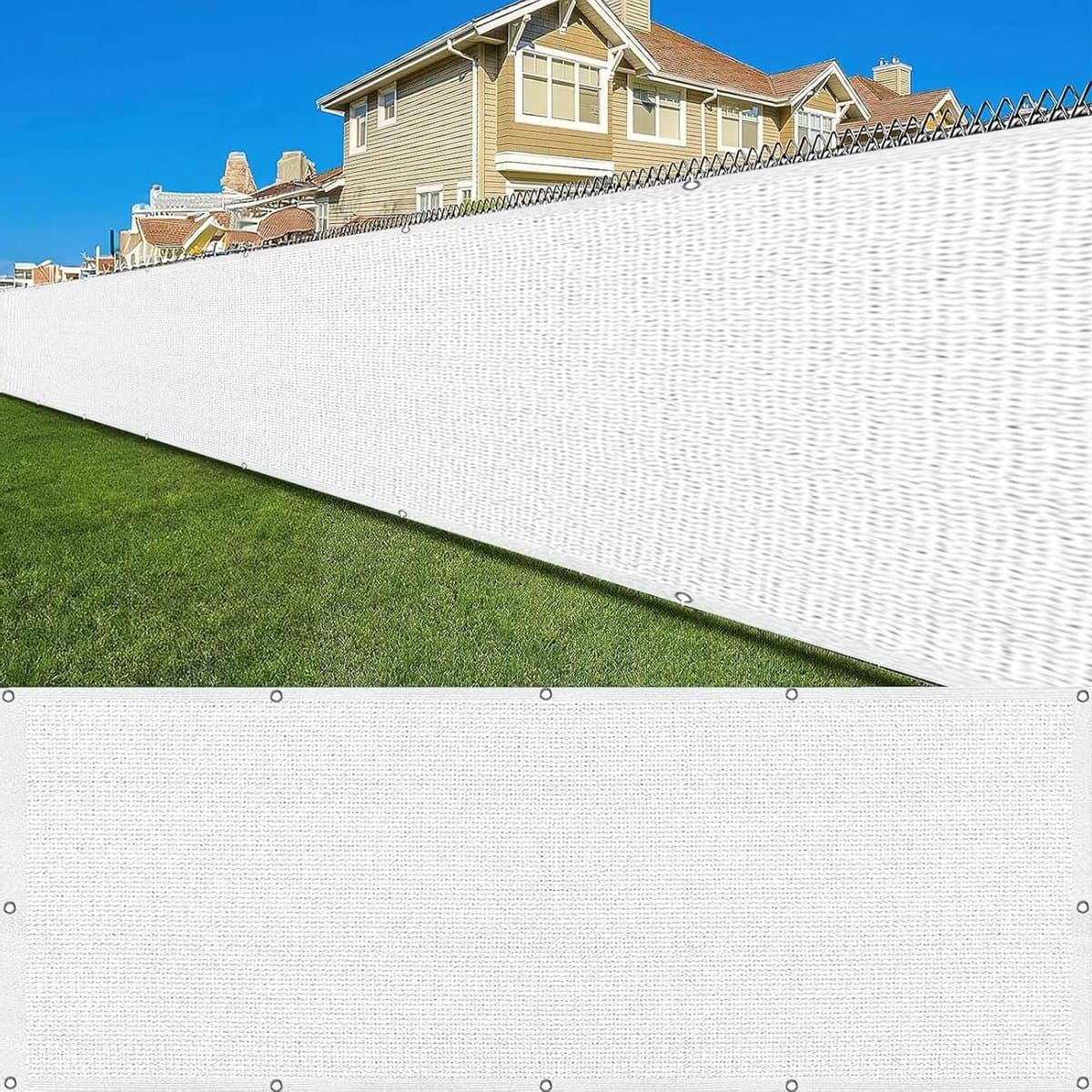 Balkon Privacy Scherm - Windscherm Balkon - Privacy Creëren - Ademend Materiaal - 105 x 360 cm - Wit