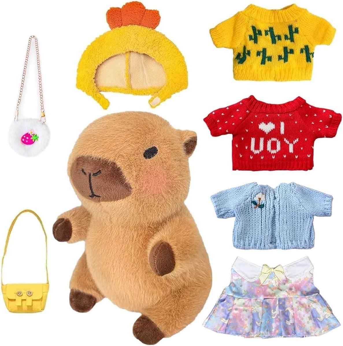Schattige Capybara Pluche Knuffel van 23 cm, Realistische Capybara Dier, Perfect als Cadeau en Decoratie voor Thuis