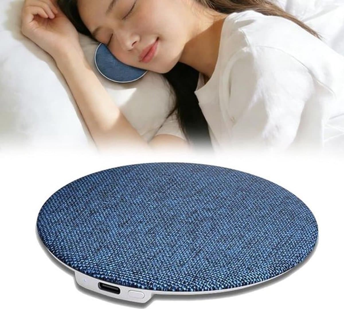 Deze Bluetooth-luidspreker voor onder het kussen is een stille kussenspeaker die rustgevende witte ruis en een heldere geluidskwaliteit kan afspelen.