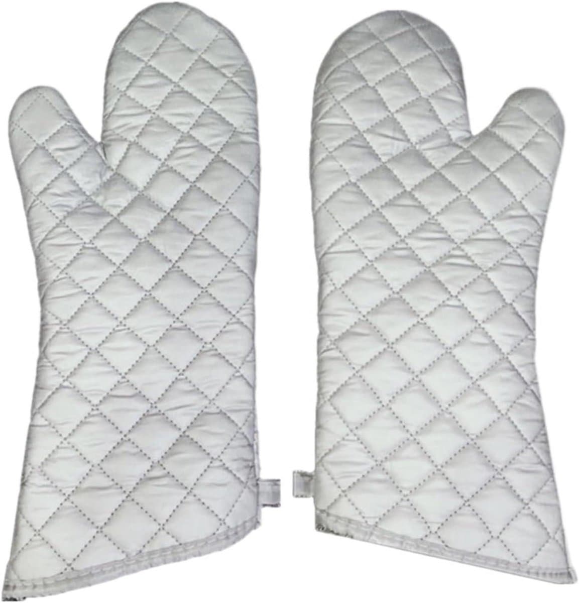 Ovenwanten - Keukenhandschoenen Pannenlappen - Veilig Koken - Verbeterde Grip - 30x16cm - Zilver