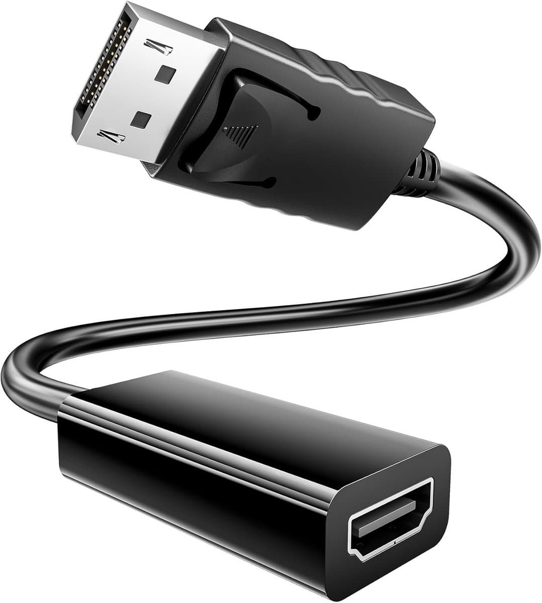 DisplayPort naar HDMI Adapter - DP HDMI Converter - Beeld Delen - Met Vergrendeling - 4K UHD - Zwart