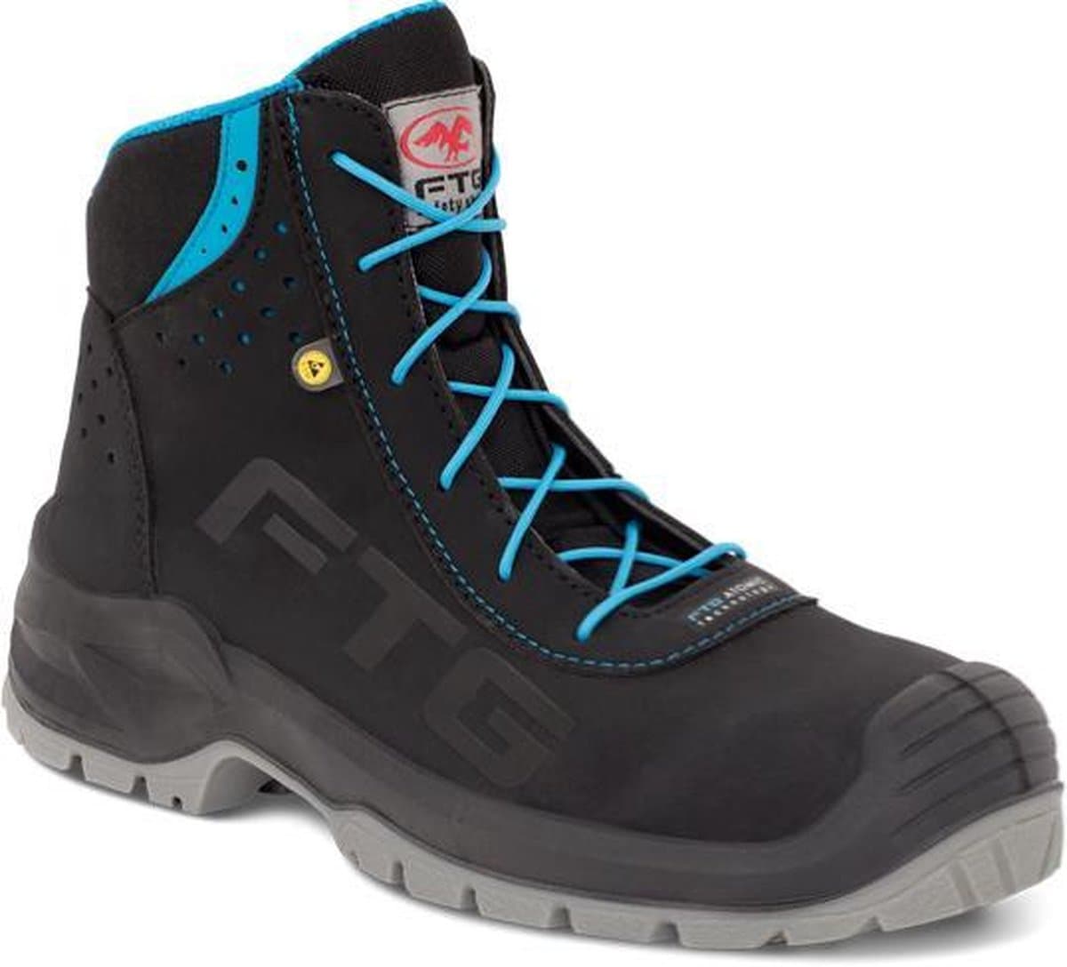 FTG FIREBRAND werkschoen S3 SRC ESD Zwart/Lichtblauw 41