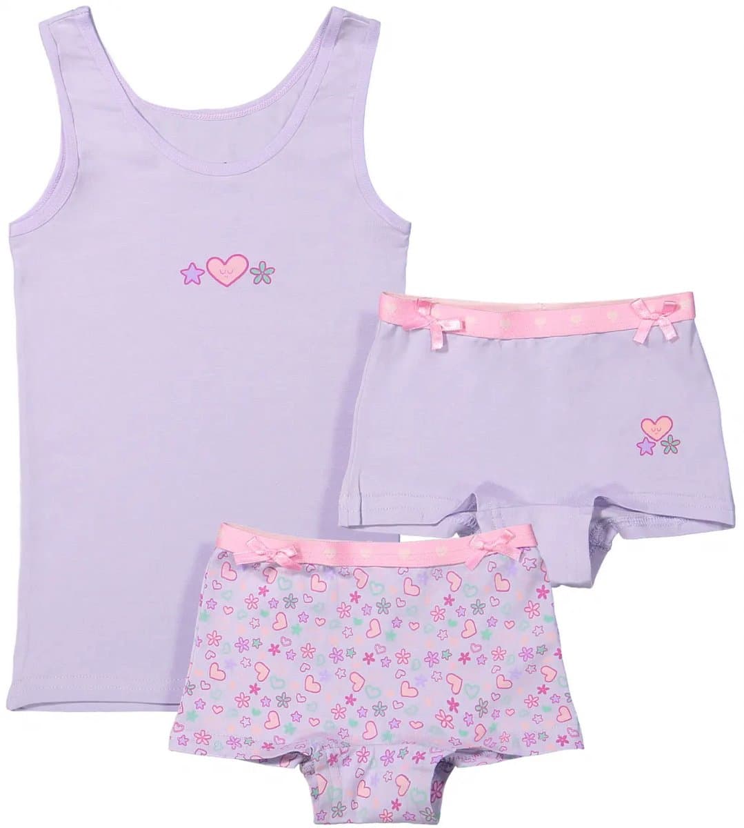 Funderwear meisjes ondergoed meisjes setje - Sweetheart - Boxershorts en hemd setje meisjes - Katoen - 122 - Roze