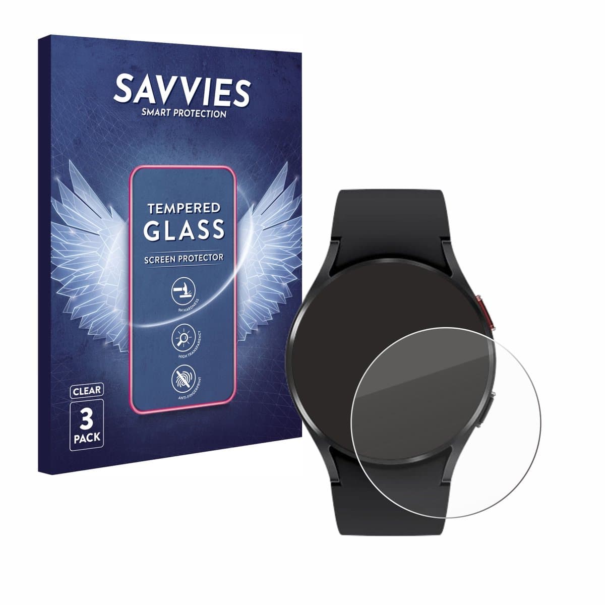 Savvies - Glas Screenprotector voor Samsung Galaxy Watch 4 (40mm) - Gehard Beschermglas 9H 3 Stuks