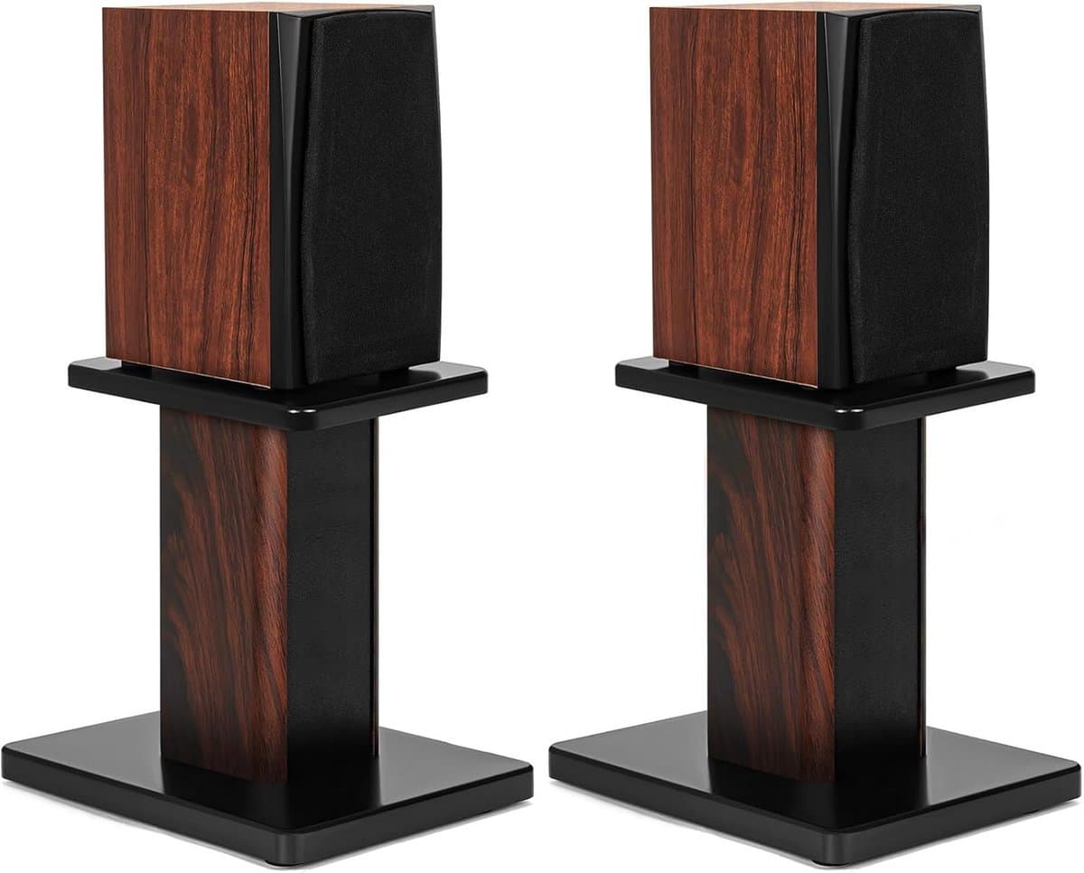 Houten Luidsprekerstandaards 30 cm - Heavy Duty HiFi Bureau Standaarden voor Thuisbioscoop en Studiomonitoren