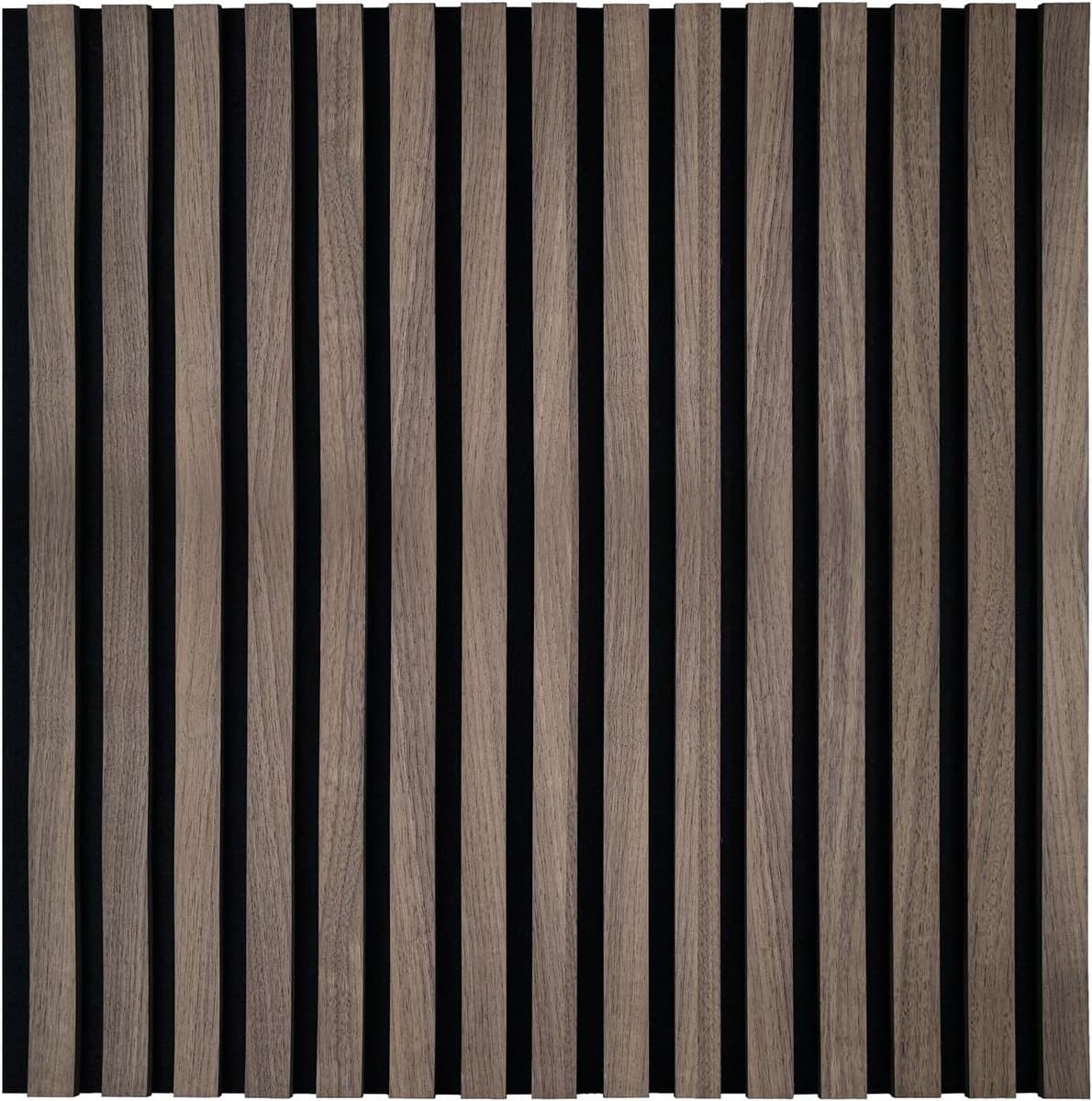 Akoestische panelen - Wandpanelen lamellen - Geluidsverbetering kamer - Houten fineer vilt - 60 x 60 cm - Donkerbruin eiken