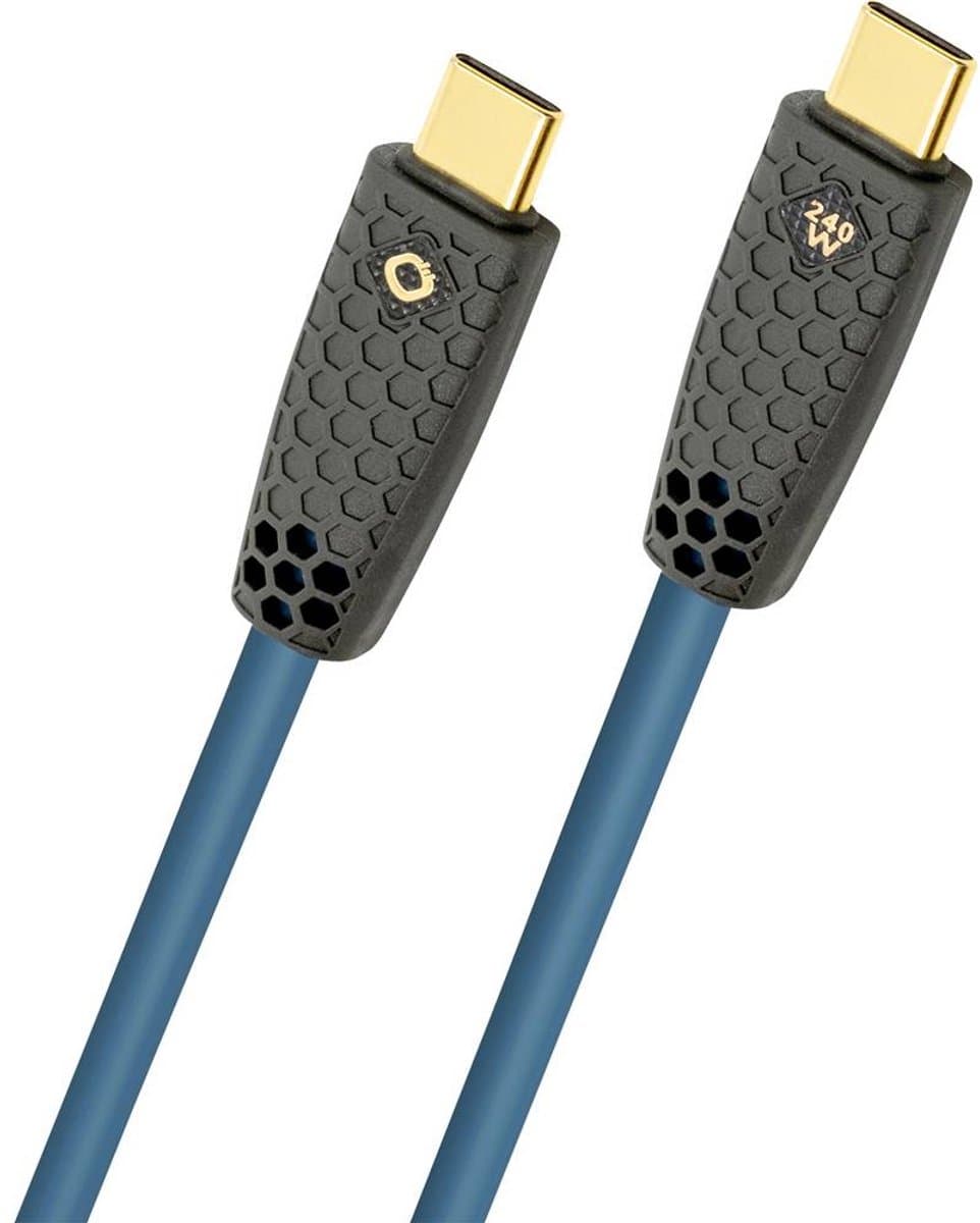 Oehlbach D1C9576 USB-C-kabel USB-C stekker 1 m Petrol Afscherming gevlochten, TPE-mantel