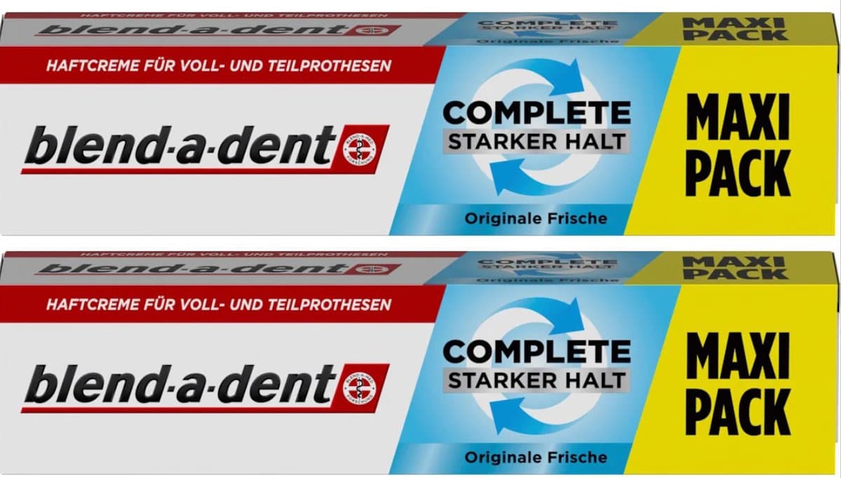 Blend-a-dent - Super kleefcrème - Extra Sterk - voor gebit en deelprothese - Voordeelset 2 stuks Maxipack a 70 gram!!
