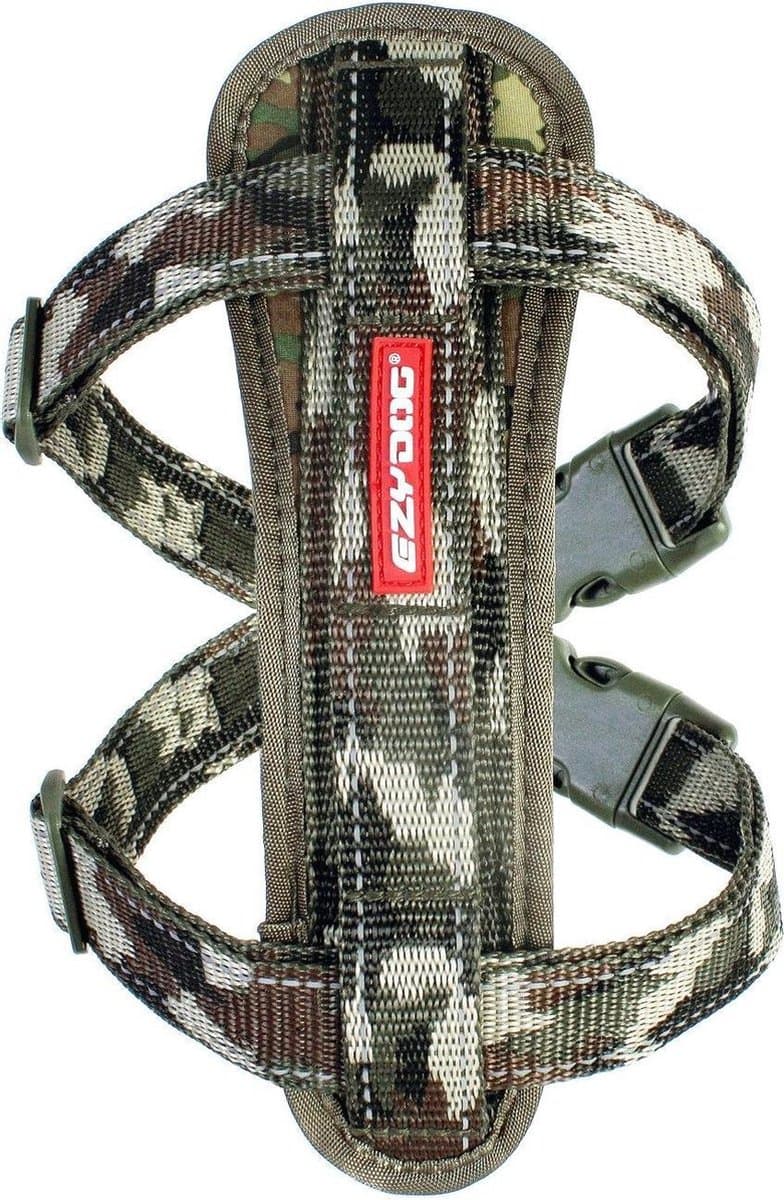 EzyDog Chest Plate Hondentuig met Autogordel Zekering - Honden Harnas - XS - Camouflage