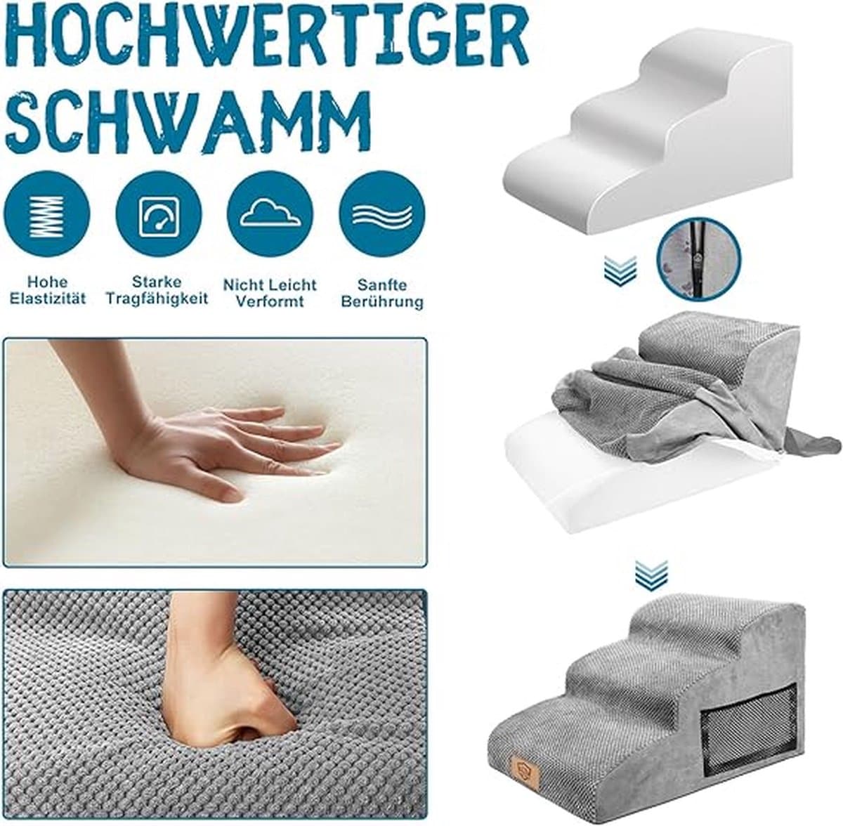 Hondentrap voor Bank, Bed , Wasbaar, Draagbaar Huisdierladder voor Puppy's en Katten