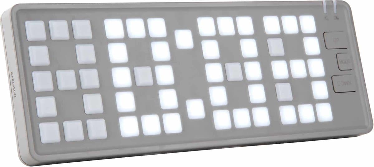 Karlsson Wekker Keyboard - Grijs - 23x1.5x8.3cm - Scandinavisch - Wekker voor slaapkamer - Wekkers