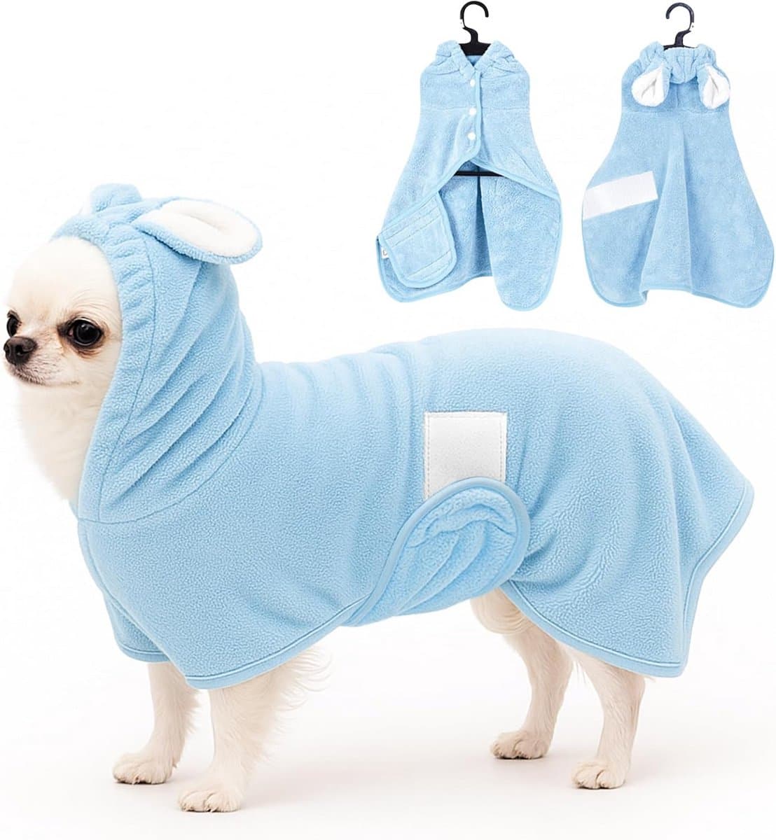 Super Absorberende Hond of Kat Badjas & Handdoek met Capuchon - Sneldrogend en Verstelbaar