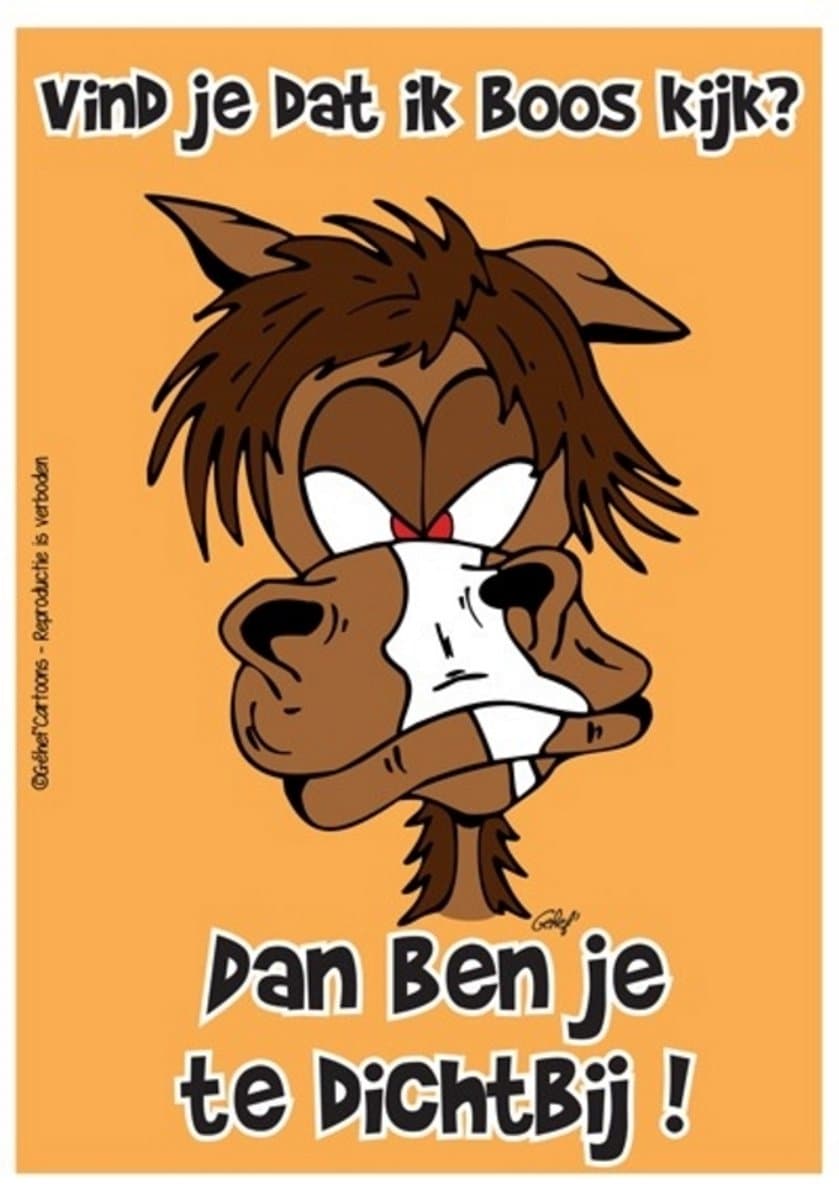 humoristische bordjes paard - Afstand houden