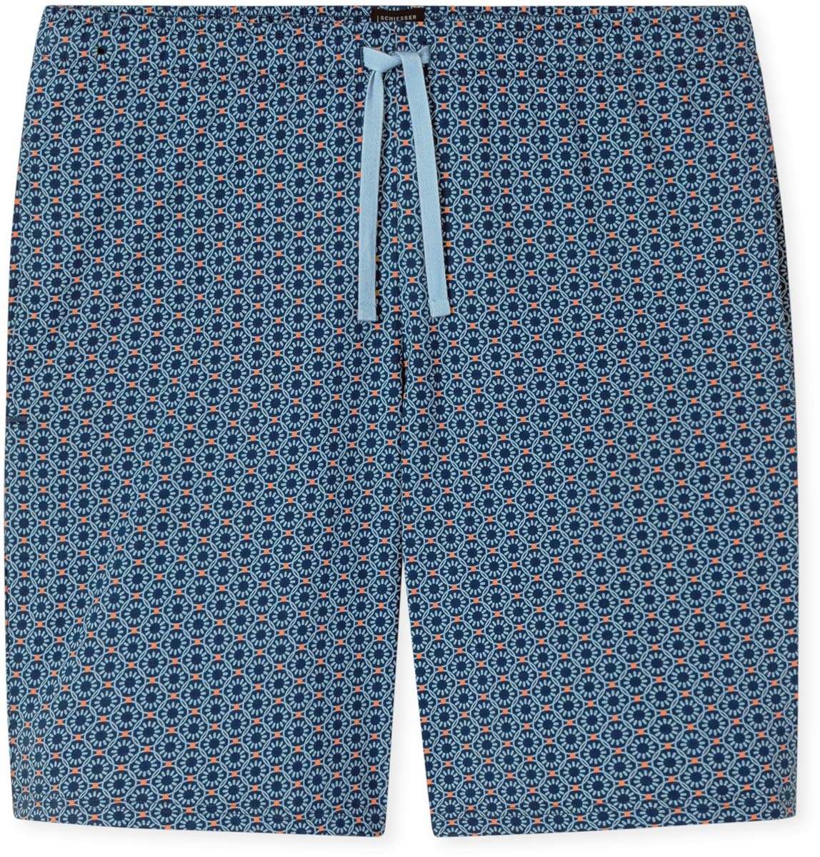 Schiesser pyjamabroek kort jersey navy met printje