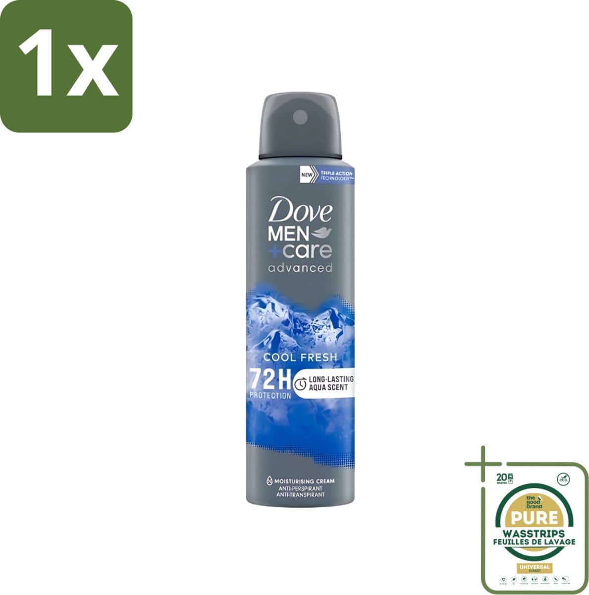 1 x Dove - Deodorant - Men Care Cool Fresh - Verfrissend en langdurige bescherming - 150 ml- Dove Men+Care Cool Fresh - Deodorant Spray - Anti-transpirant - Langdurige Bescherming - Frisheid