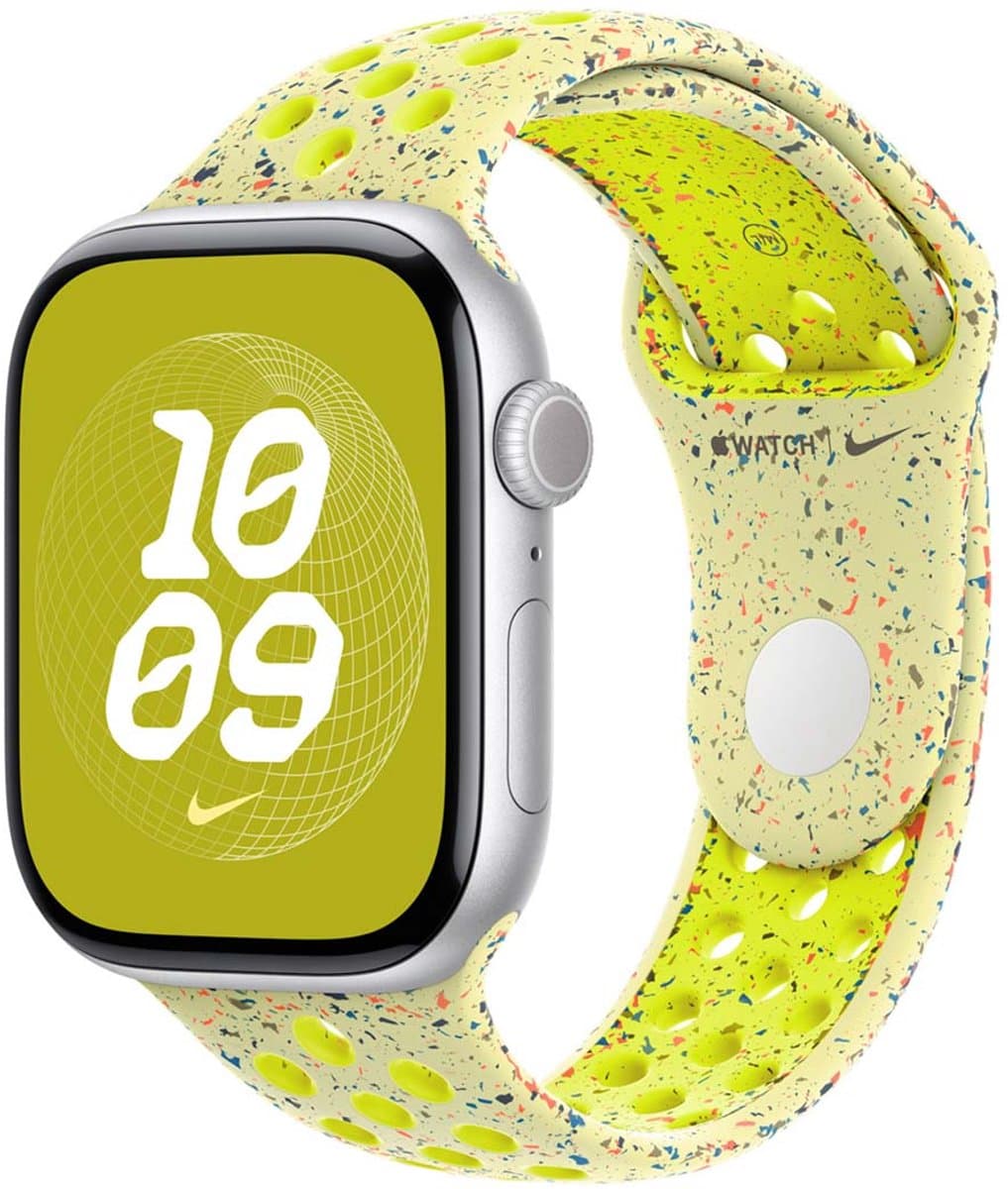 Apple Sport Band voor de Apple Watch Series 1 - 9 / SE (38/40/41 mm) - Maat S/M - Volt Splash