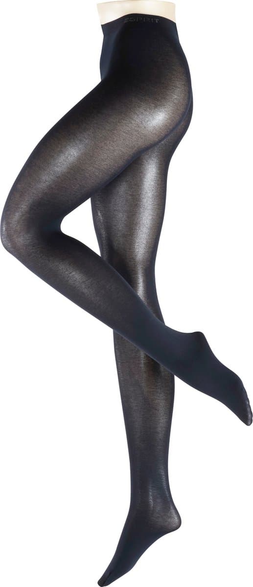 Esprit Cotton eenkleurig katoen panty dames blauw - maat 44-46