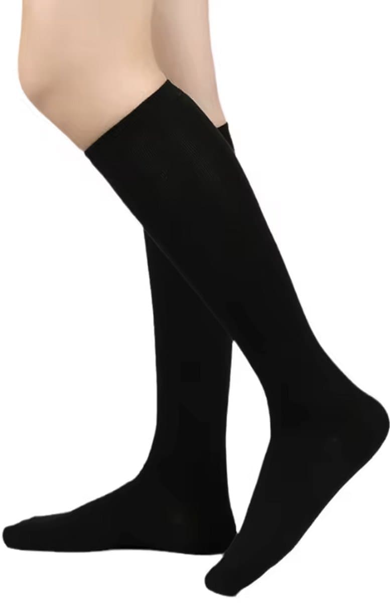 CHPN - Compressiekousen - Compressie sokken - Steunkousen - Compressie kousen - Sportsokken - M/L - 41/46 - Compressie - Zwart - Ondersteunende kousen - Reissokken - 1 paar - Unisex