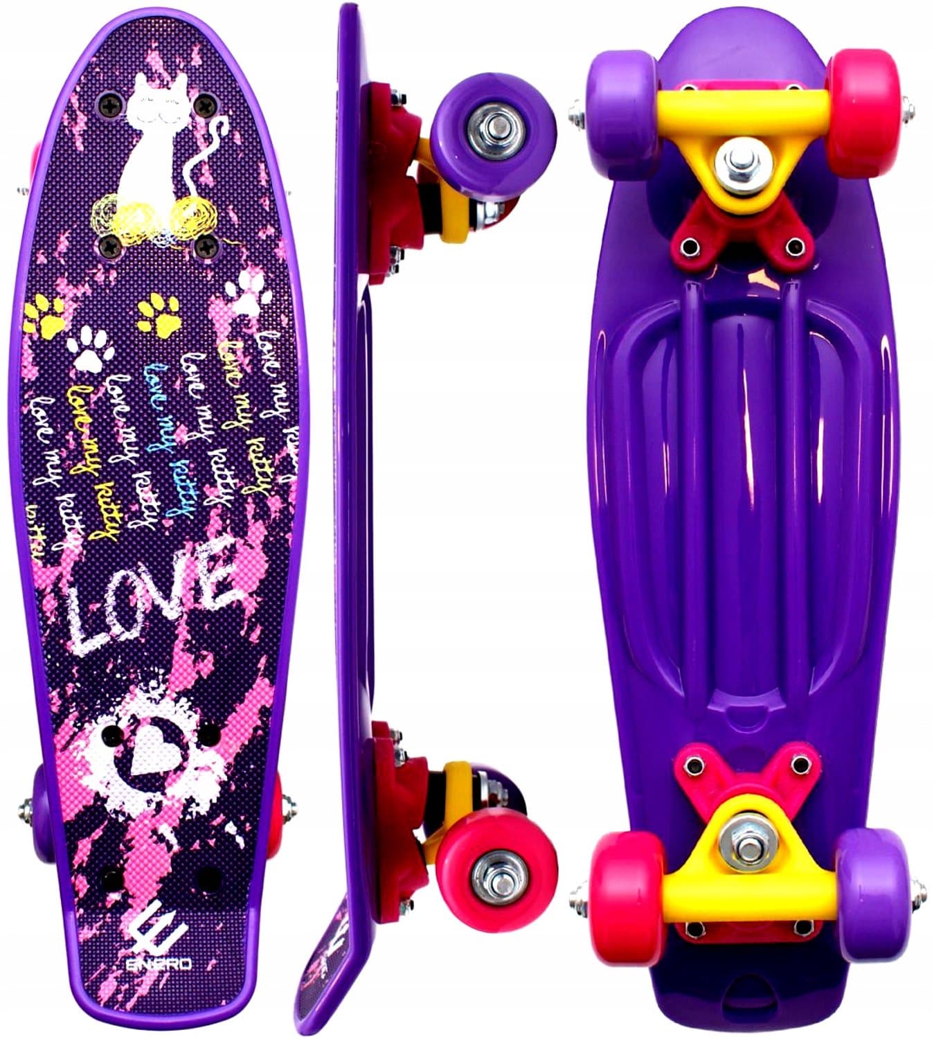 Mini Love Kitty Kinder Skateboard - 42x12cm, Max 30kg