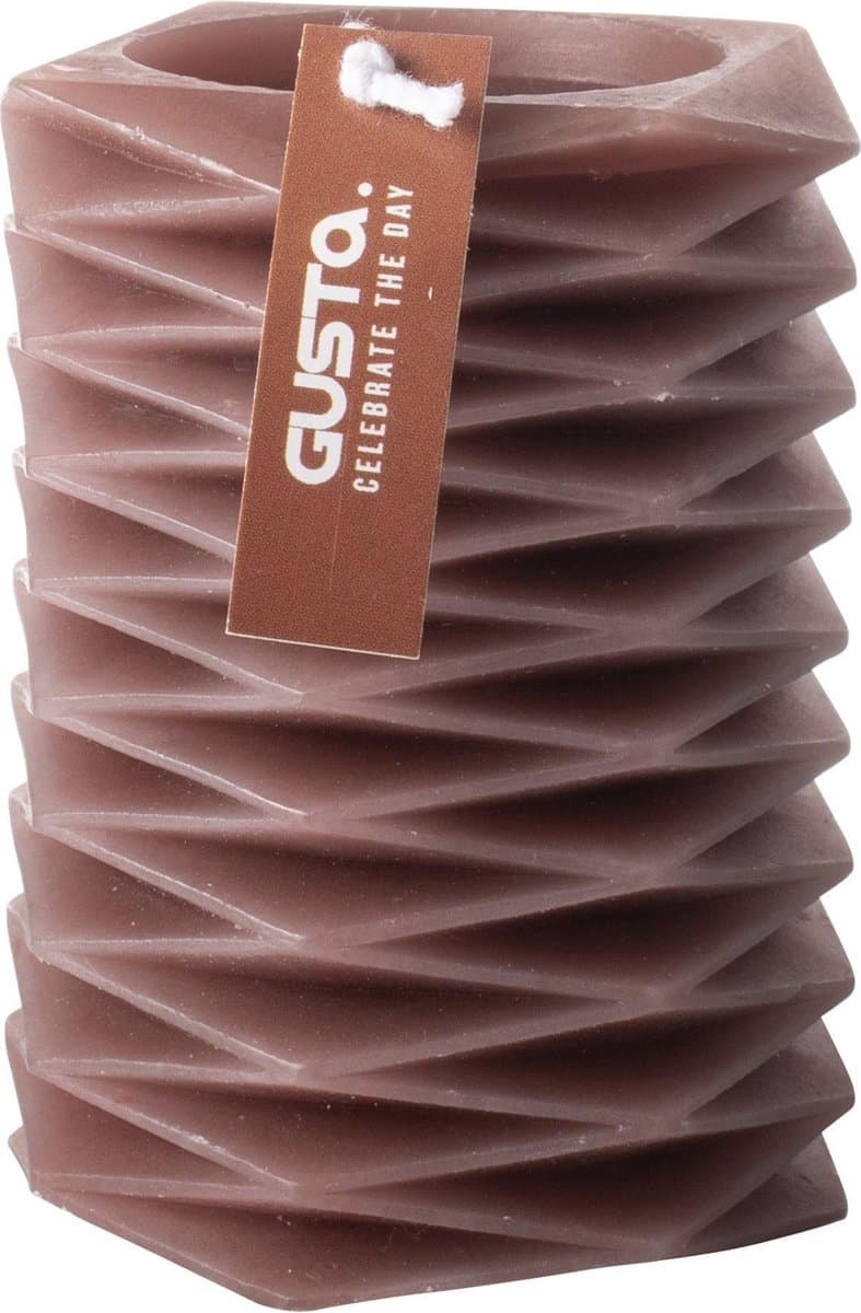 Figuurkaars zigzag H10cm bruin - Gusta®
