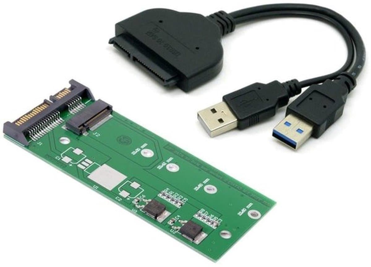 - M.2 SSD naar 2.5 inch Adapter - USB 3.0 - Groene Kleur - Compatibel met Laptop - Ideaal voor Opslaguitbreiding
