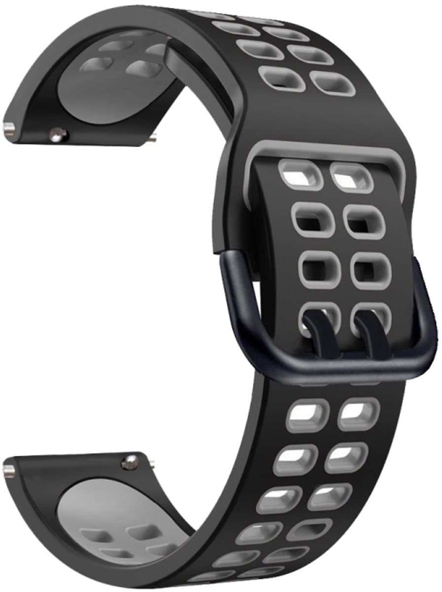 Voor Garmin vivoactive3 Muziek 20 mm gemengd-kleuren siliconen band (zwart grijs)