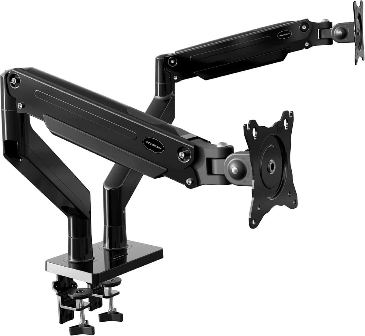 Monitor Arm - Dubbele Schermhouder - Ergonomisch Werken - Gasveer Verstelbaar - 24-35 Inch - Zwart