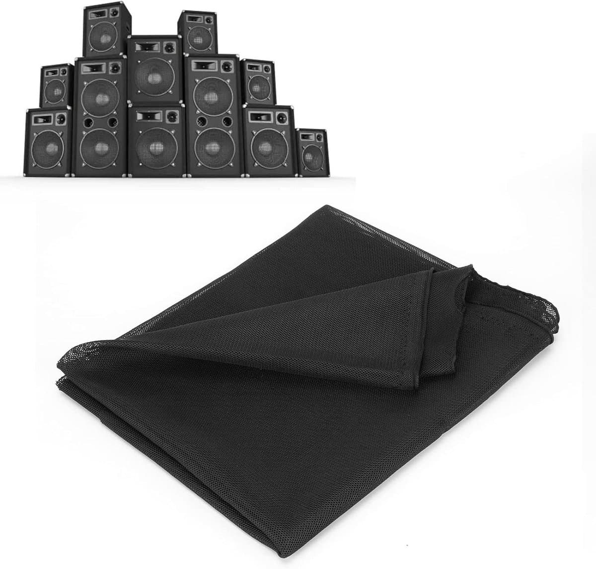 Luidsprekergrilldoek - Speaker stofdoek - Geluidsweergave verbeteren - Waterdicht en ademend - 90x120cm - Zwart