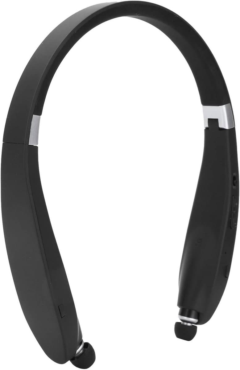 Bluetooth 5.0 Sport Headphones met Nekband, Vouwbare Draadloze Headset voor Thuis en Kantoor, Inclusief Oplaadbare Oordopjes en Draagtas