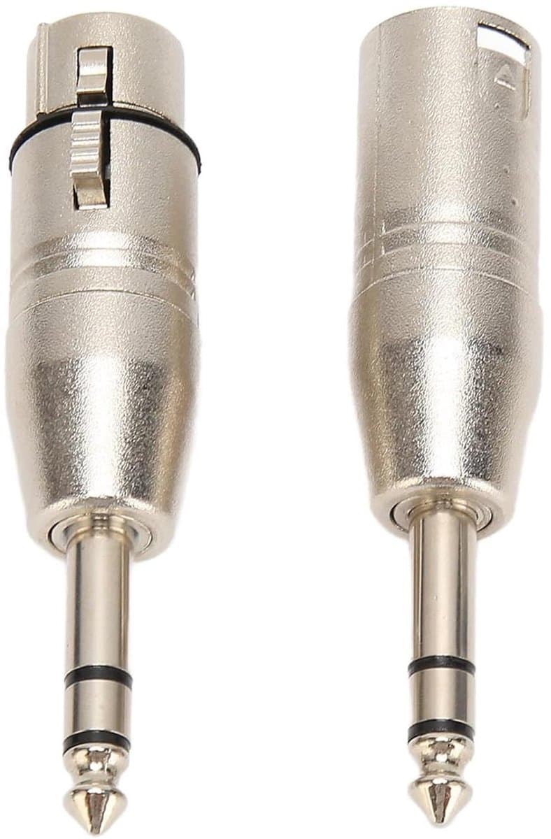 Stereo naar XLR Adapter - 6.5mm Connector - Audio Verbinding - Gebalanceerd Signaal - 2 Stuks - Zilver