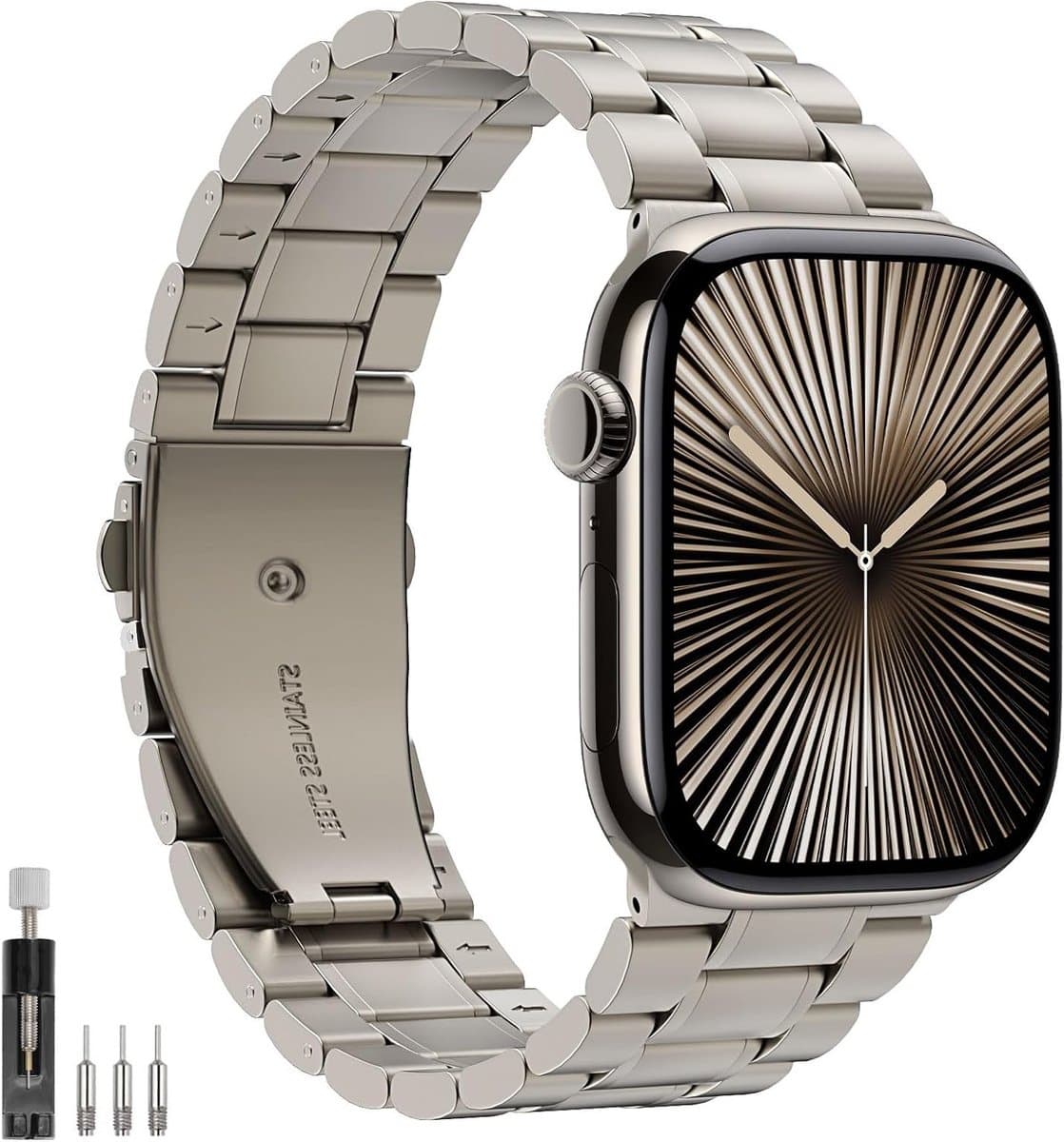 Verstelbare RVS Horlogeband voor Apple Watch Ultra en Series - Mesh Vervangband 49mm, 46mm, 45mm, 44mm, 42mm - Duurzaam en Comfortabel voor Dagelijks Gebruik