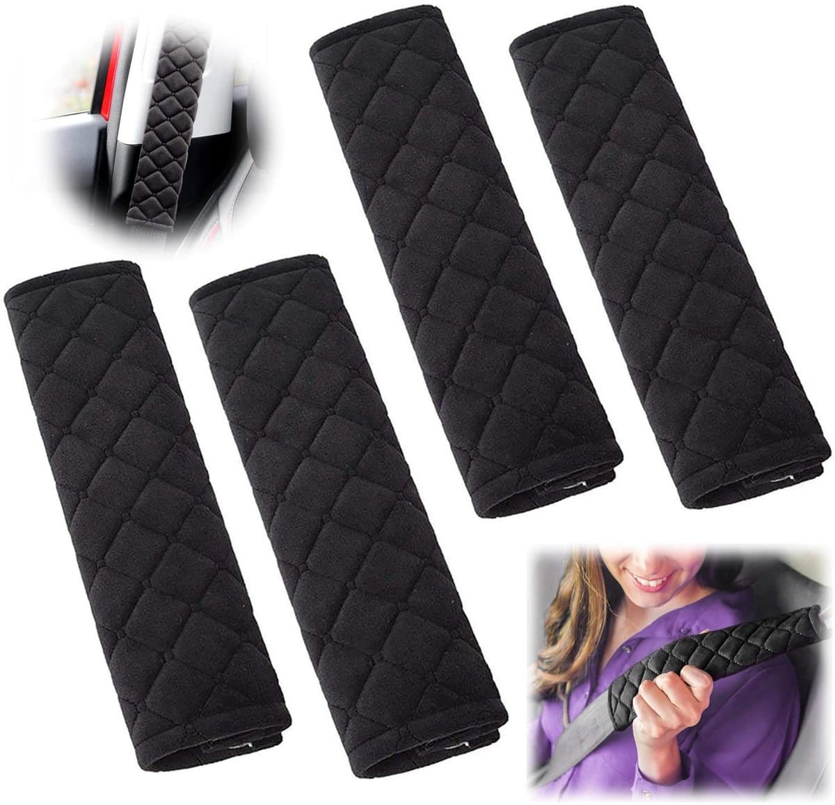 4 Stuks Autogordel Beschermers, Veiligheidskussen voor Schoudergordel, Zachte Autogordel Pads voor Comfort en Bescherming