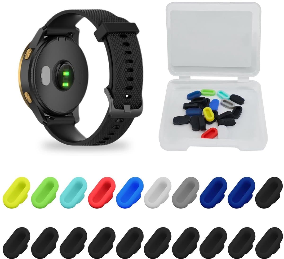 ONF3 - Siliconen Oplaadaansluiting - Stofstekker - Meerkleurig - Bescherming - Voor Garmin - Geschikt voor Fenix, Venu, Instinct