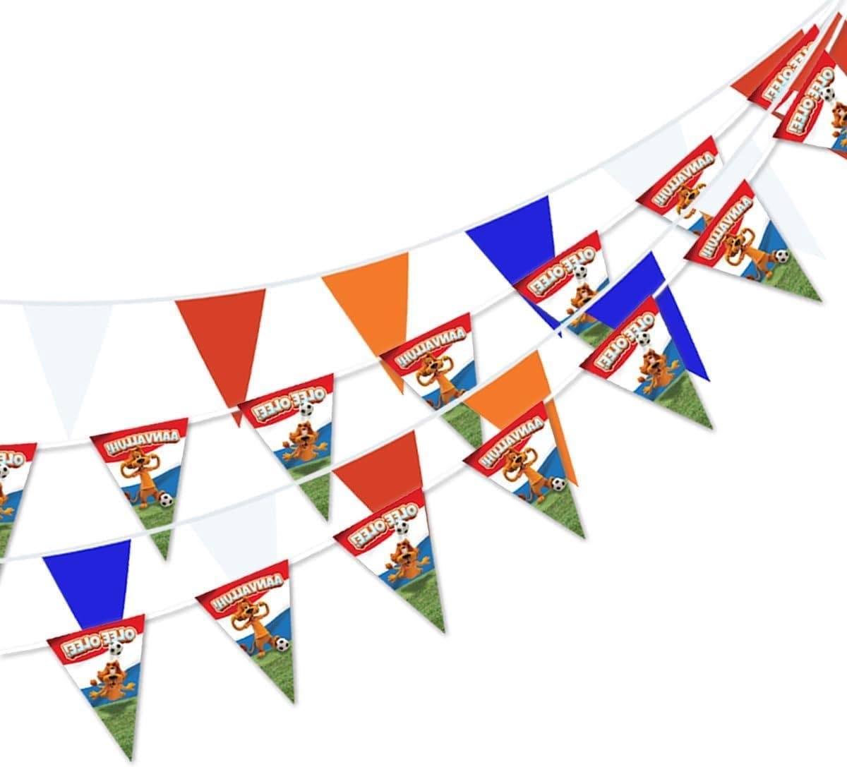 Nederland Slingers - Feestversiering Oranje - Oranje Feest Vieren - Groot Pakket - 100 Meter - Oranje