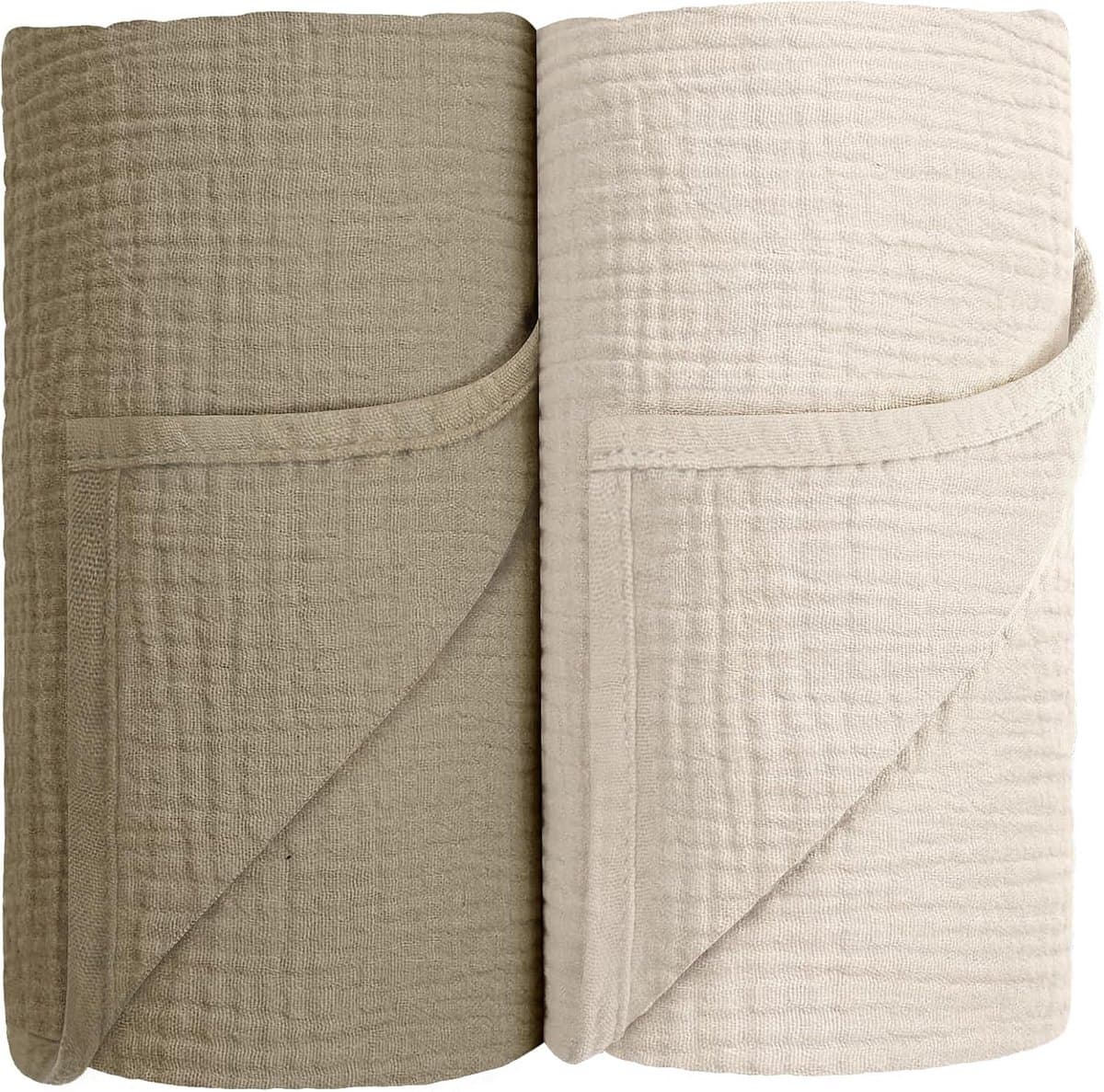 Mousseline Inbakerdoeken - Babywikkeldoeken - Baby Slaapcomfort - 100% Ademend Katoen - 100x100cm - Olijfgroen