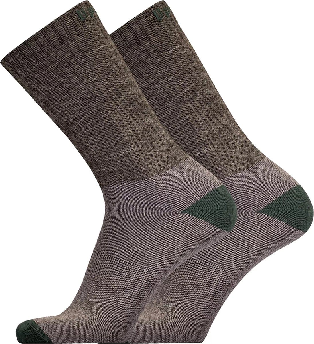 UphillSport - 2-Pack - Trekking Sokken - Drielaagse Lichtgewicht - Heren / Dames - grijs / groen - 43-46 - 9189