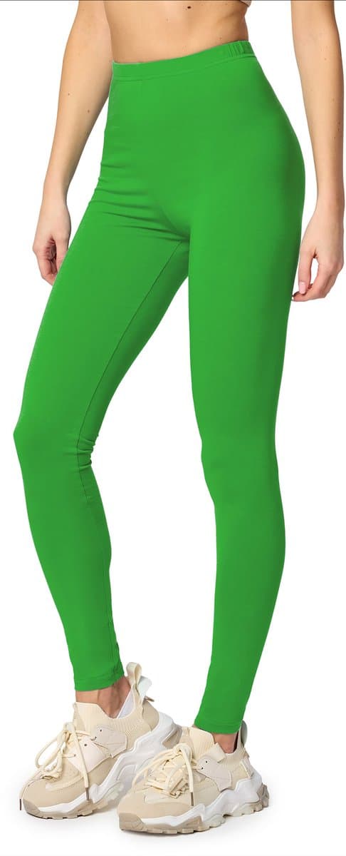 Merry Style MS-MS10-198-LE Dames Leggings - Sport - Vrijetijdsbroek - Lang - Katoen - Sporbroek - Yogabroek - Groen - XXL