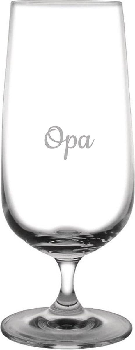 Gegraveerde bierglas op voet 41cl Opa