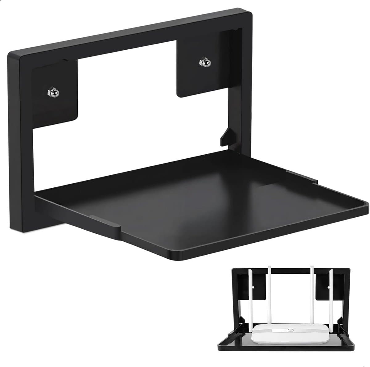 Universele Verstelbare Router Wandhouder voor Repeater en Projector Zwart