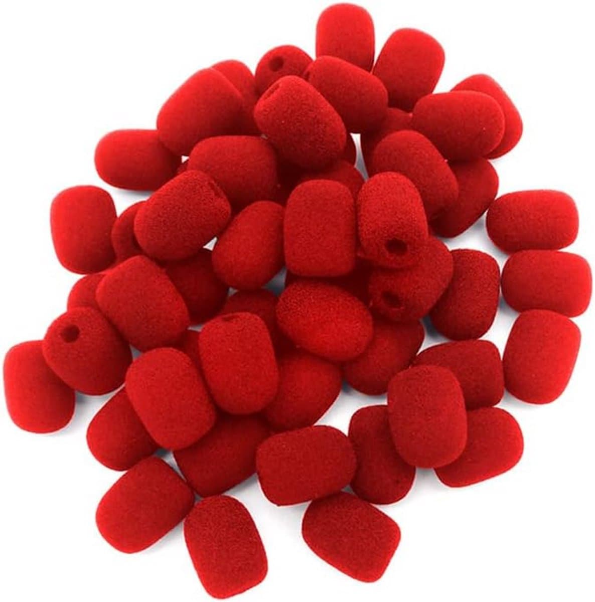 100 Stuks Schuim Microfoon Windschermen voor Headset en Reversmicrofoons (Rood)