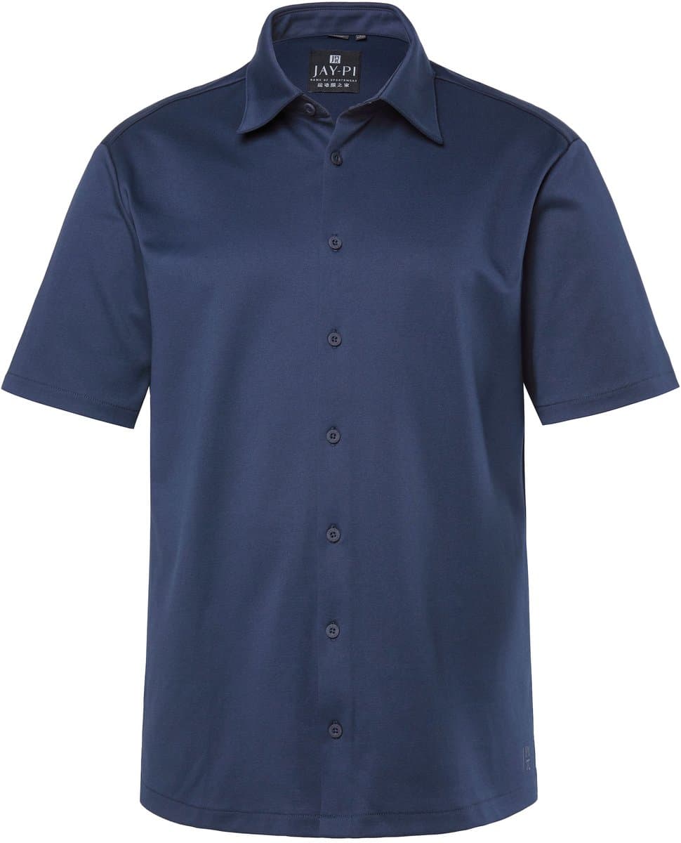 JAY-PI - Heren - Overhemd outdoor korte mouwen techjersey QuickDry Modern Fit - Navy blauw - Maat 4XL