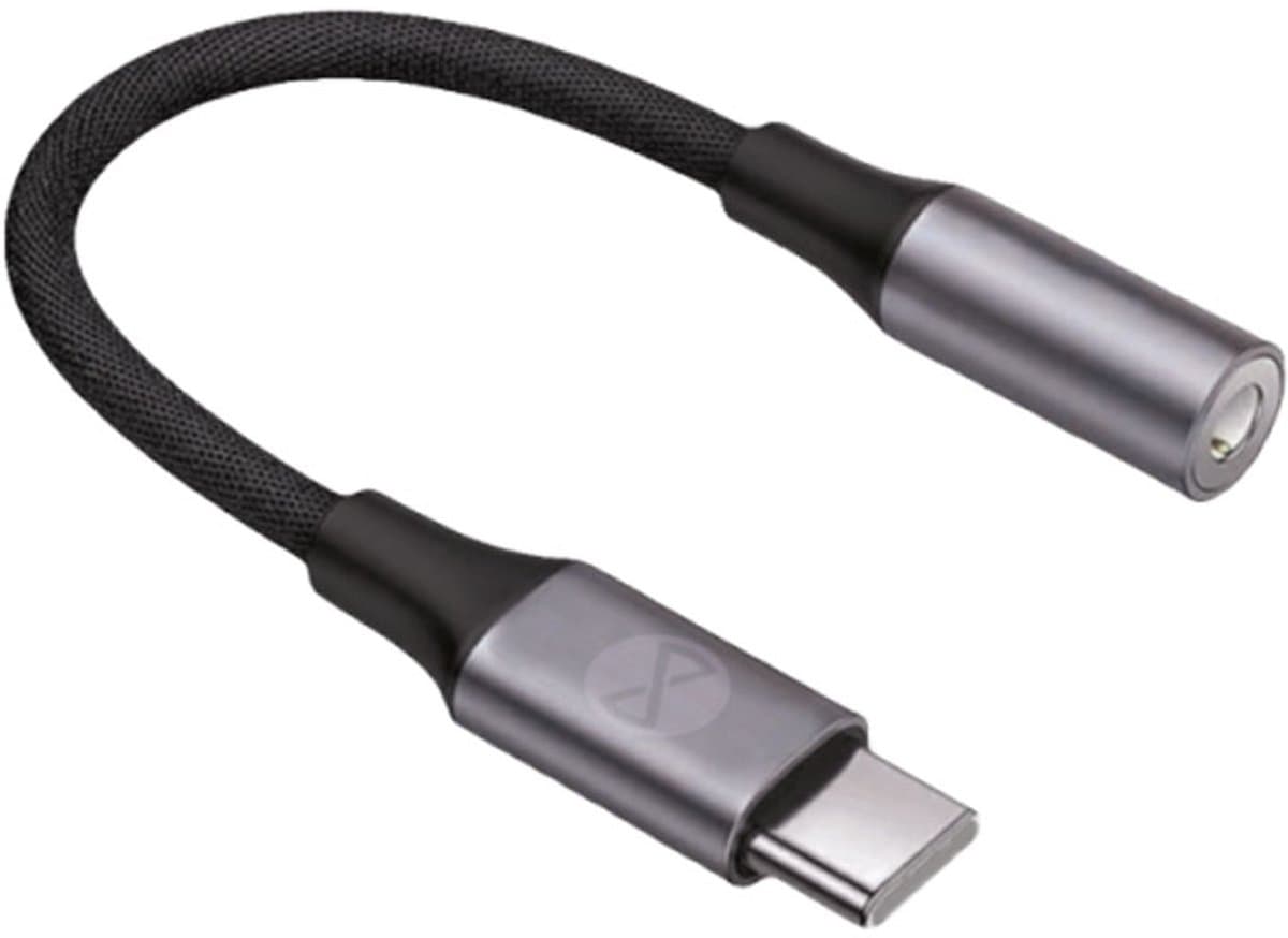 Forever, USB-C man naar 3,5mm vrouwelijke audio-adapter, Zwart