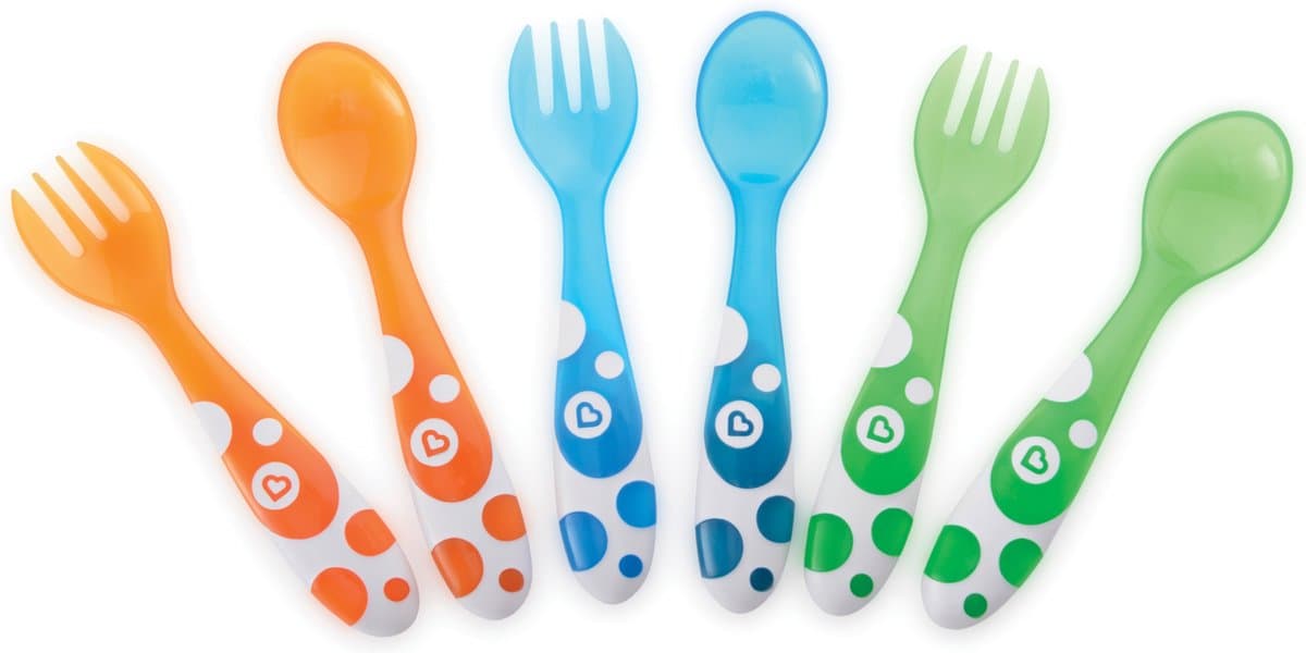 Munchkin Besteksetje voor Baby's - Multi Gekleurd - Vaatwasserbestendig - Per 6 Stuks - Vanaf 3 Maanden - Kinderbestek - Kraamcadeau