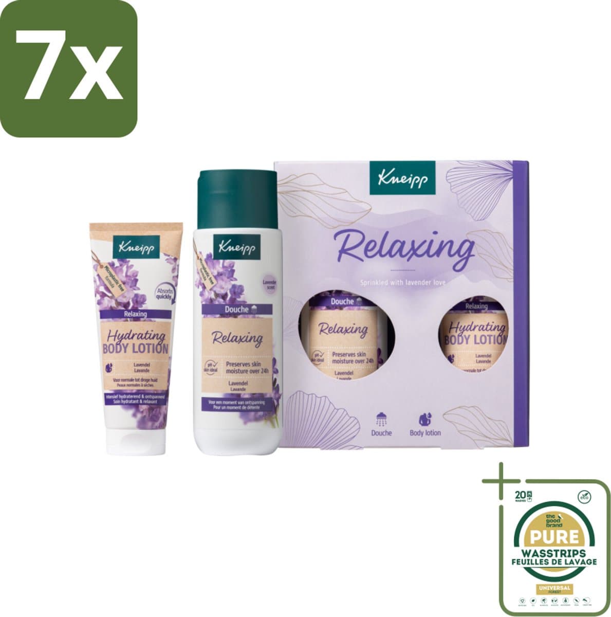 7 x Kneipp – Relaxing Moments – Geschenkset – Lavendel – Douchegel & Bodylotion - Grootverpakking - Ontspanning - Lavendel - Douchegel - Bodylotion - Geschenkset