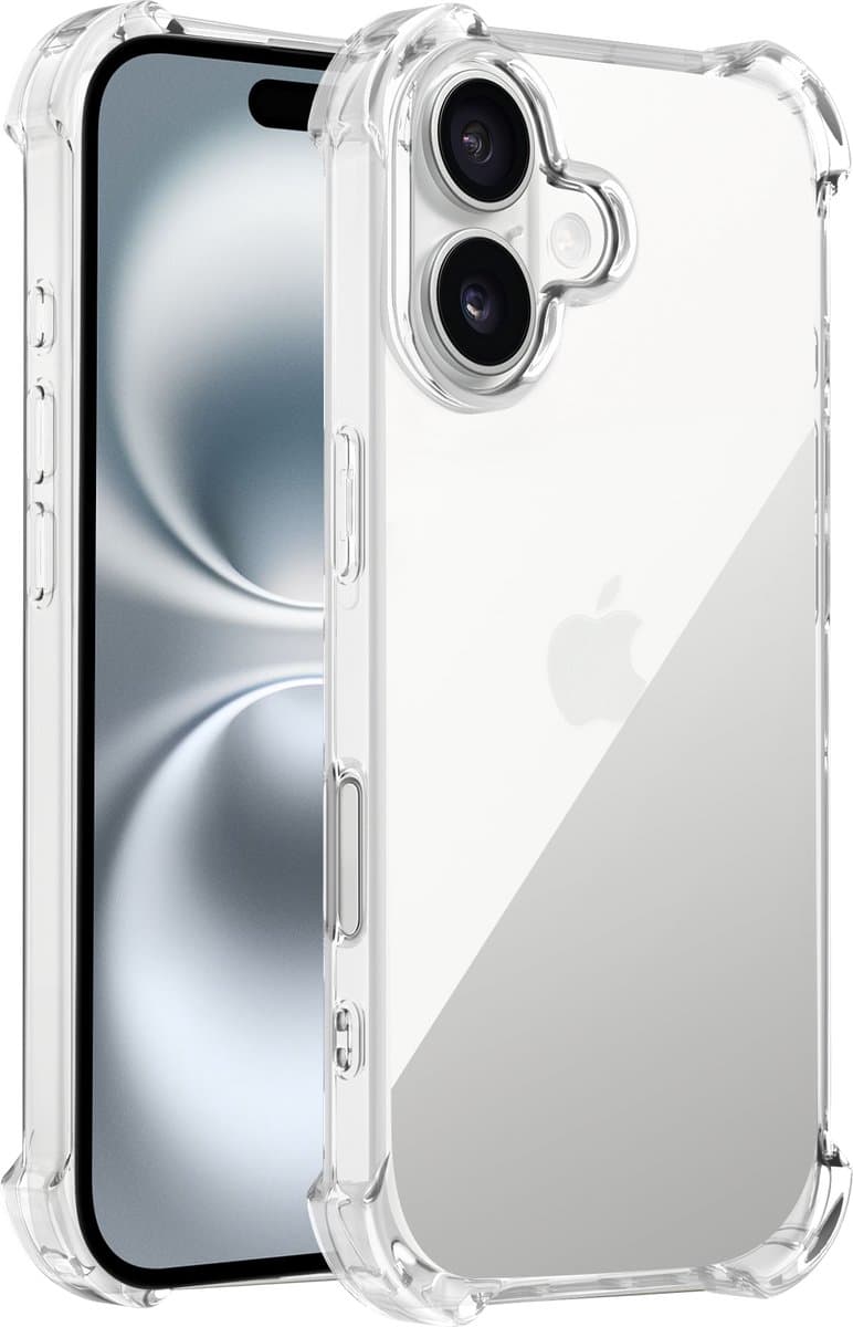 ShieldCase TPU shock case geschikt voor iPhone 17 (transparant) – stevige clear hoesje met schokabsorberende bescherming, dun design en perfecte pasvorm